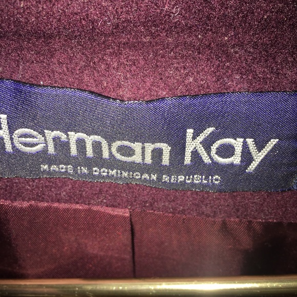 Herman Kay Dress Coat Burgundy Sz8 - Picture 3 of 5